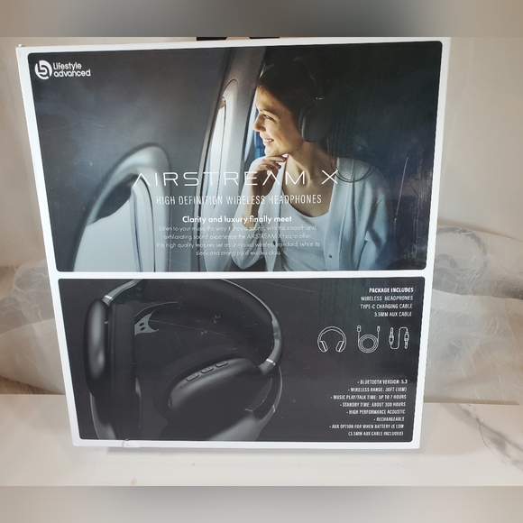 NEW Airstream X Wireless Bluetooth High Definition Headphones Black - Picture 6 of 9